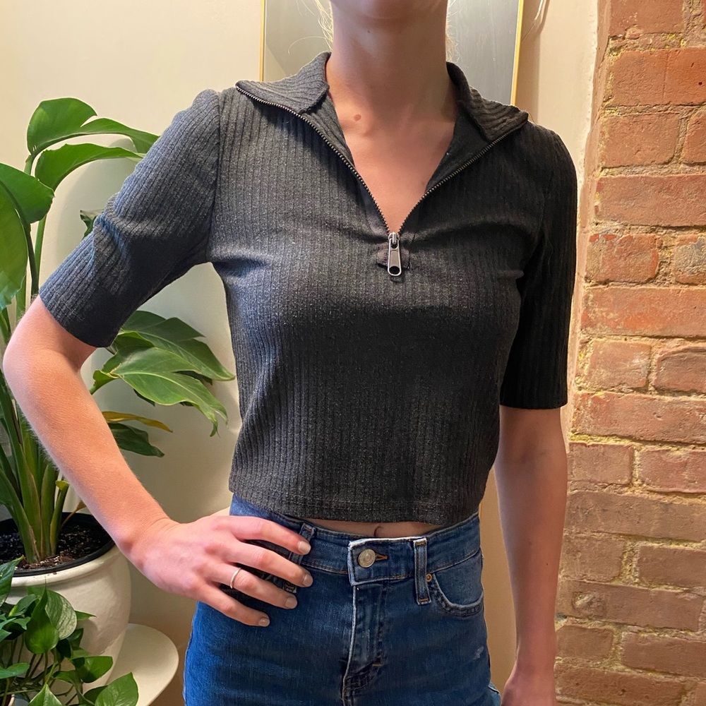 Grey quarter zip top from Urban Outfitters